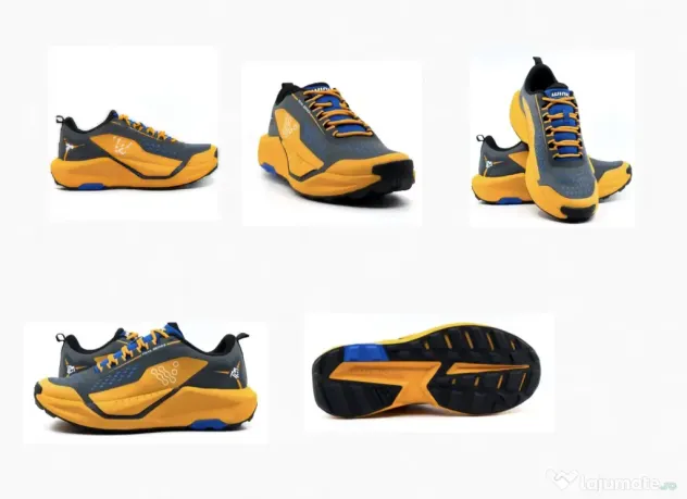 Sneakers, Gri/Orange, marime 44, noi