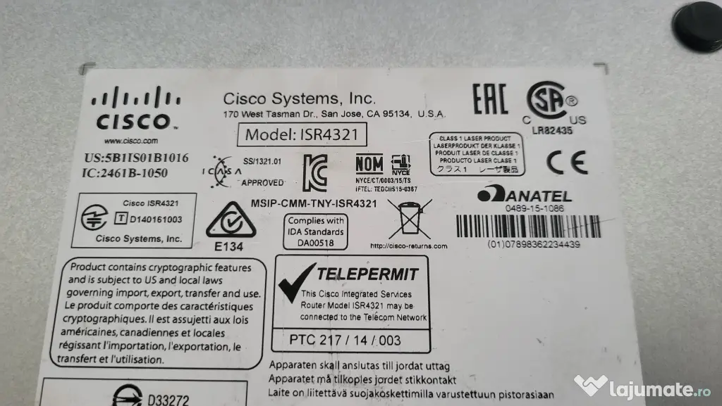 Router Profesional Cisco ISR 4321 + Alimentator