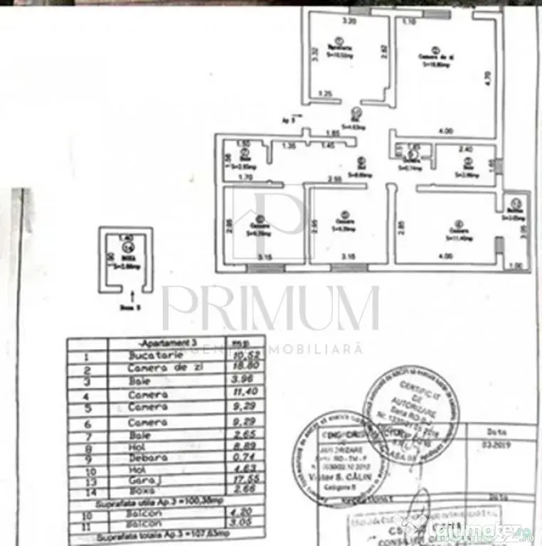 COMPLEX - 4 CAM - DECOM. - ETAJ 1 - CENTRALA PRORPIE - BOXA