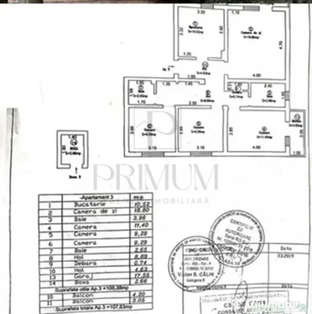 COMPLEX - 4 CAM - DECOM. - ETAJ 1 - CENTRALA PRORPIE - BOXA