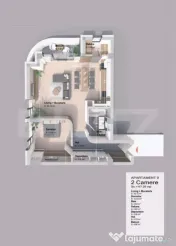 Apartament 2 camera, 67.29 mp, zona Pacurari - Rediu
