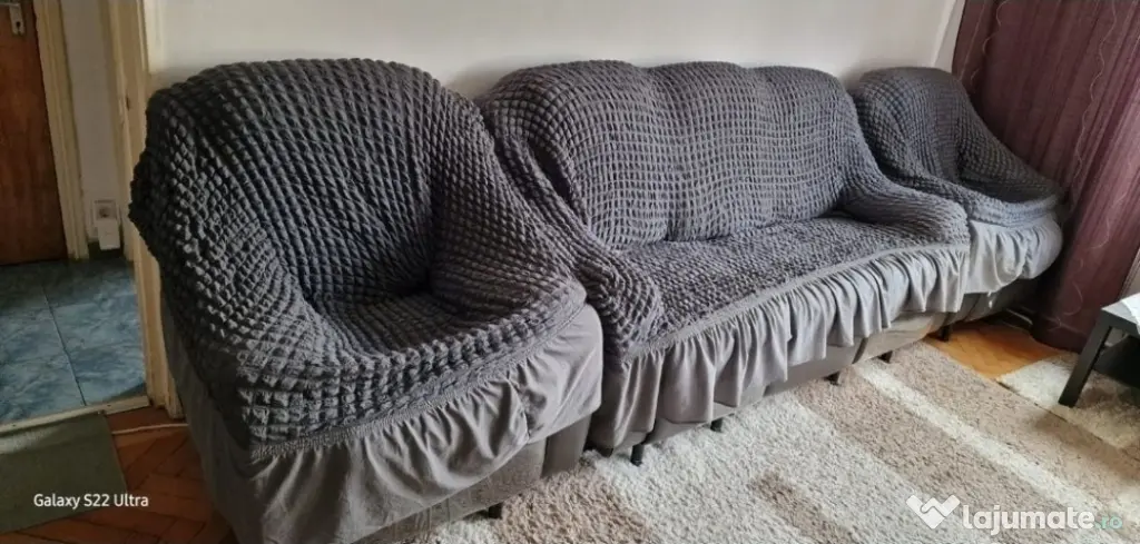 Set canapea 3 locuri 2 locuri recliner + 2 fotolii recliner