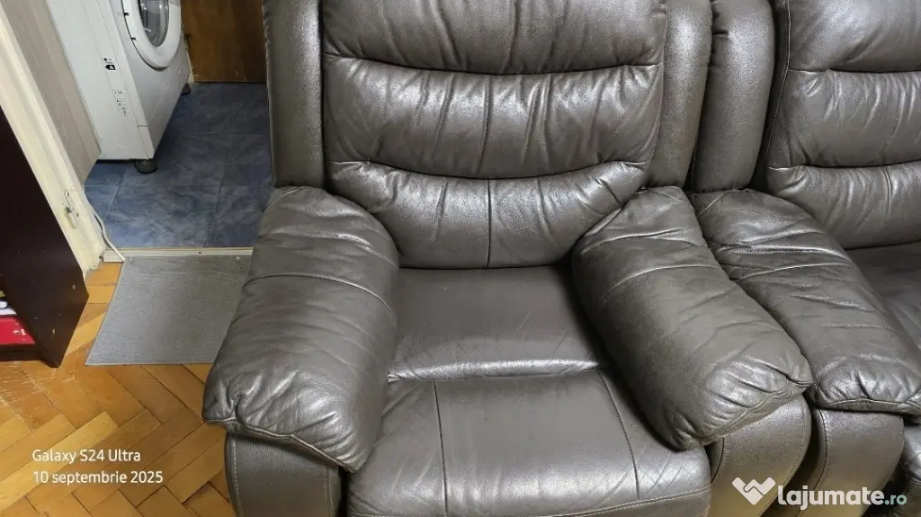 Set canapea 3 locuri 2 locuri recliner + 2 fotolii recliner