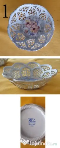 Obiecte portelan fin model floral vintage, hand-made