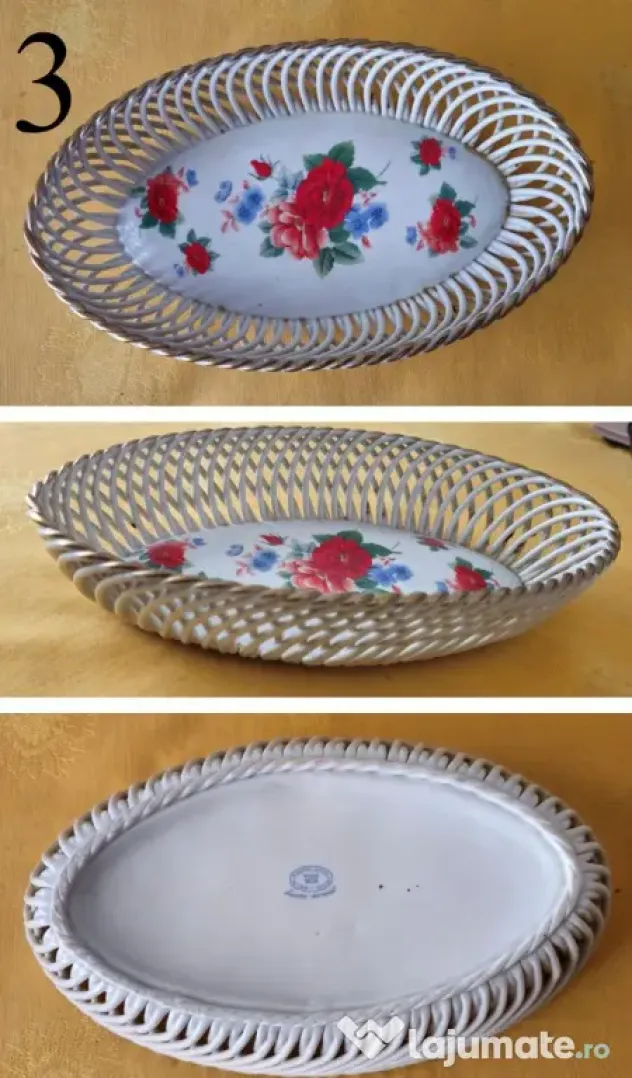Obiecte portelan fin model floral vintage, hand-made
