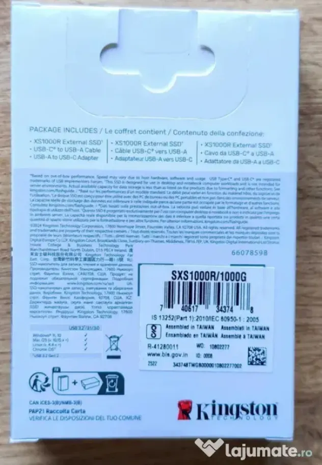 Vand SSD extern Kingston XS1000R sigilat 1TB garantie 5 ani