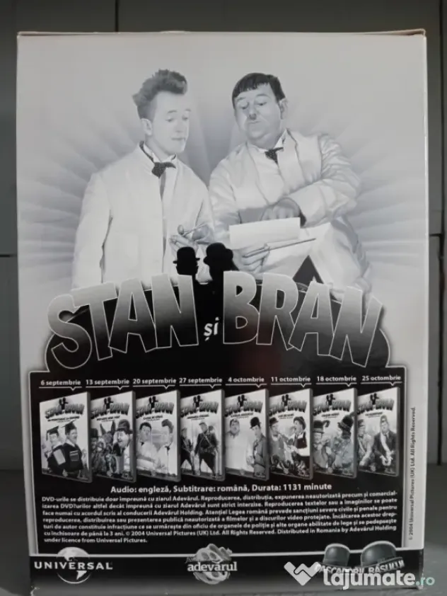 Colecție completă Stan și Bran, 8 DVD-uri originale Adevărul + suport carton