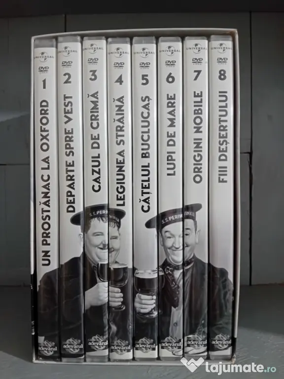 Colecție completă Stan și Bran, 8 DVD-uri originale Adevărul + suport carton