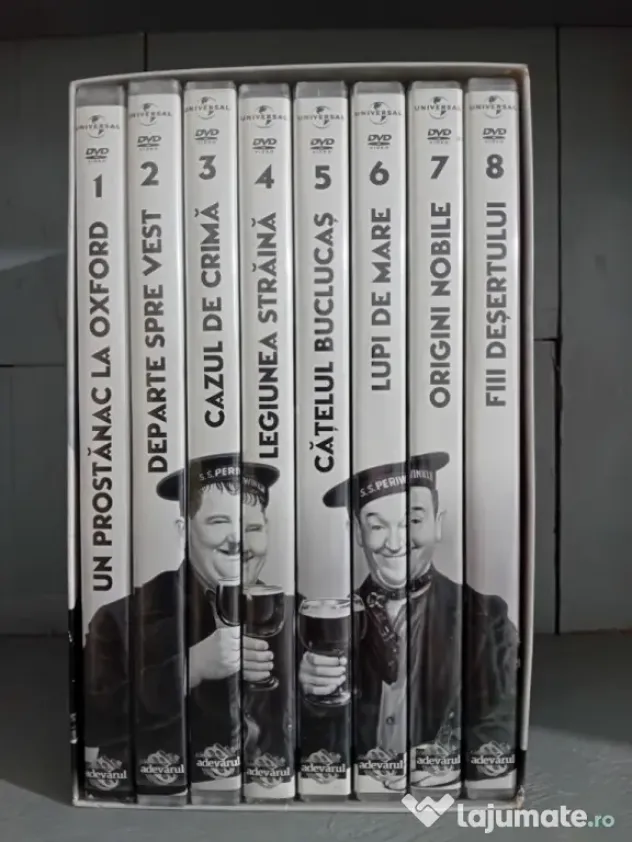 Colecție completă Stan și Bran, 8 DVD-uri originale Adevărul + suport carton