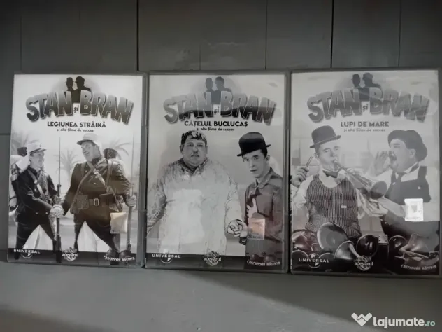 Colecție completă Stan și Bran, 8 DVD-uri originale Adevărul + suport carton