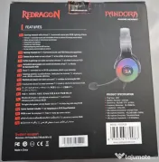Casti gaming Redragon Pandora H350, iluminare RGB, USB, Negru 