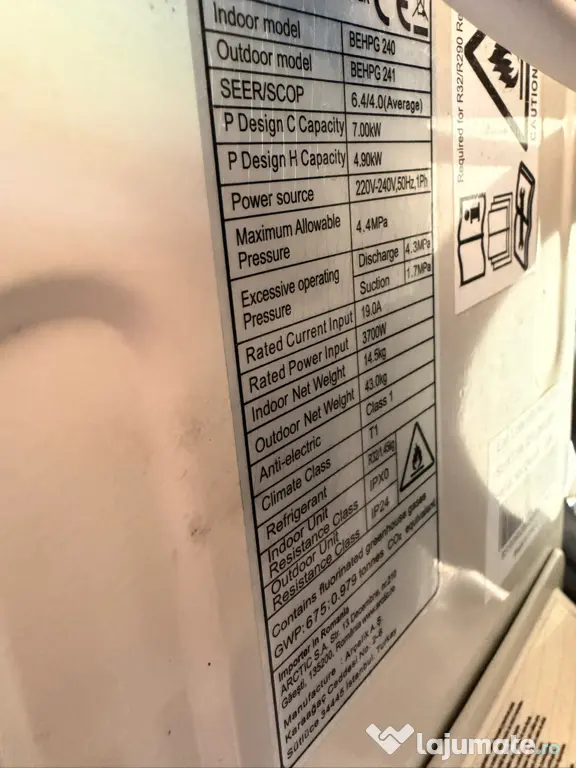 vand 2 aparate aer consitionat LG/Beko 24000 btu