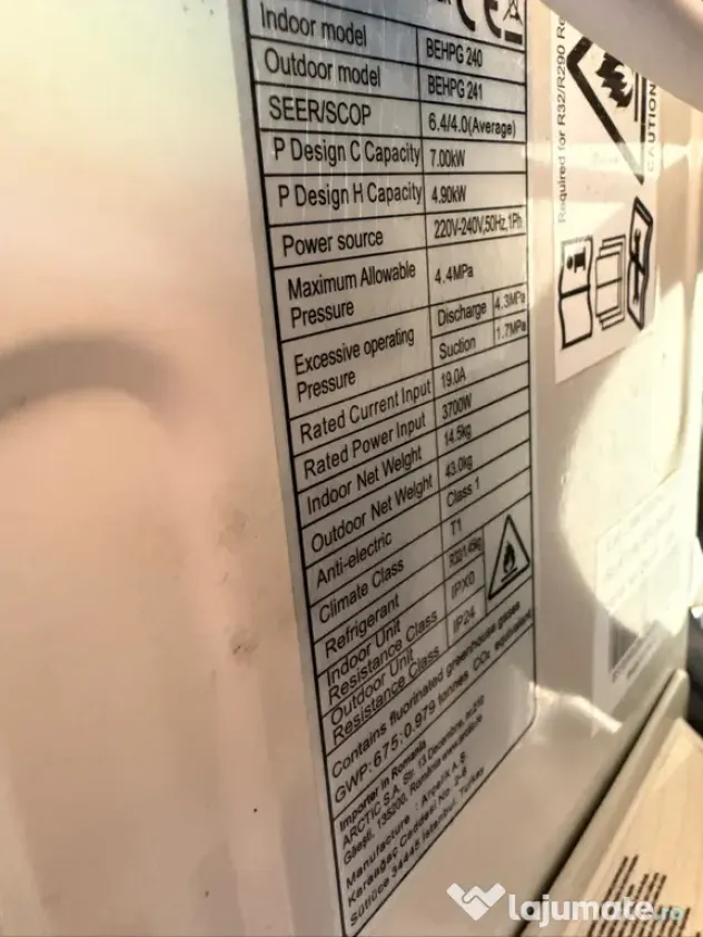 vand 2 aparate aer consitionat LG/Beko 24000 btu