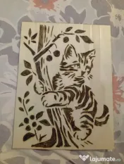 Tablouri Pirogravate Manual pe Lemn – Modele Pisicuțe unicat (Cadou deosebit) 