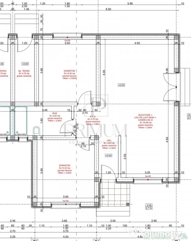 Duplex separat prin baie - toate utilitatile - proiect deose - Mosnita Noua (Timis)