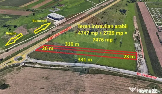 Teren intravilan, 4747 mp, Centura Braşov