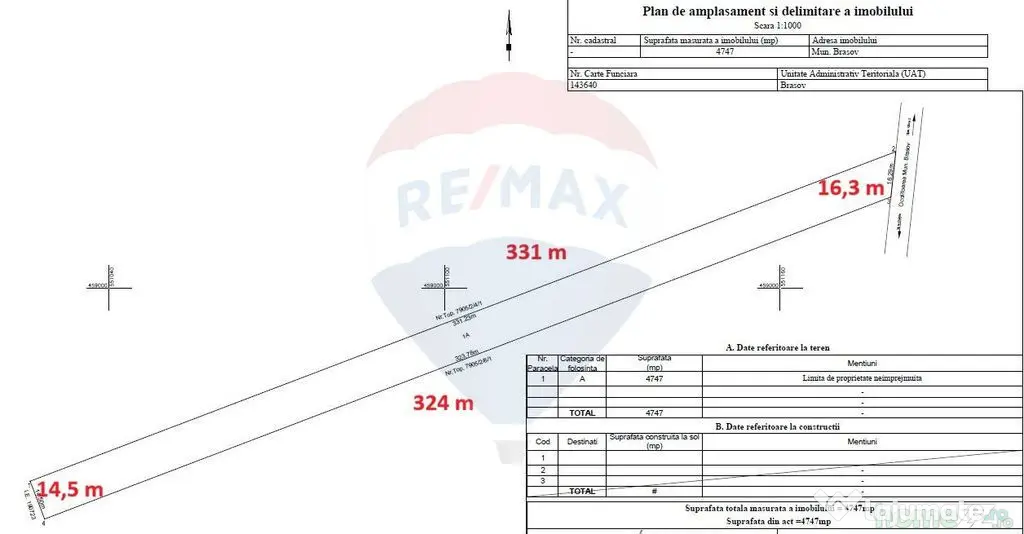 Teren intravilan, 4747 mp, Centura Braşov