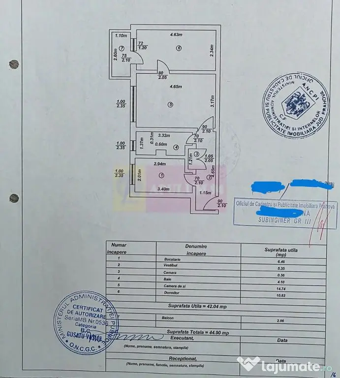 Apartament cu 2 camere, et 1 in Campina