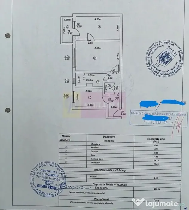 Apartament cu 2 camere, et 1 in Campina