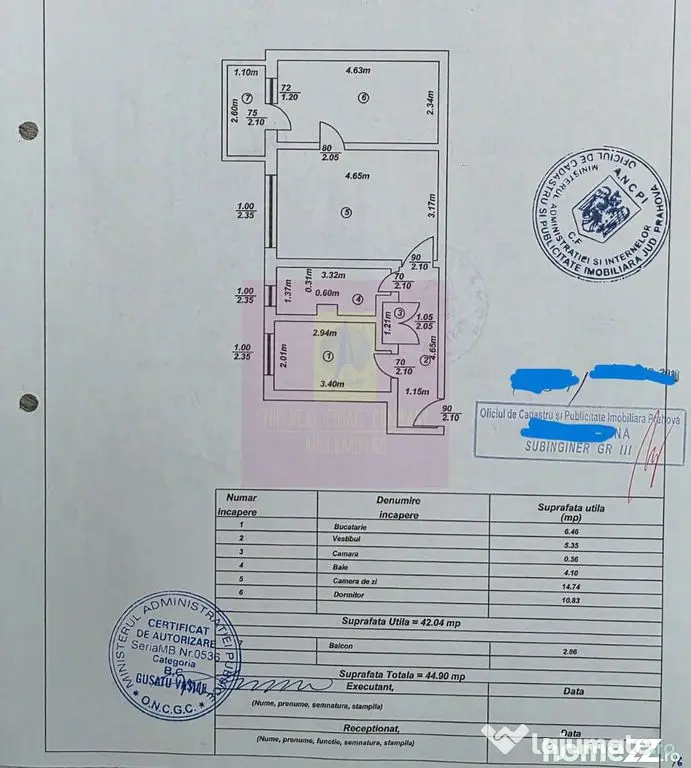 Apartament cu 2 camere, et 1 in Campina
