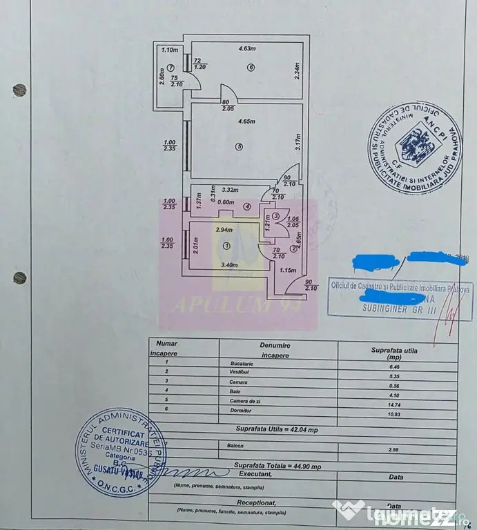 Apartament cu 2 camere, et 1 in Campina - Campina (Prahova)