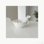 Vas Decorativ Iepuraș Jucăuș, Inspirat din Coajă de Ou 