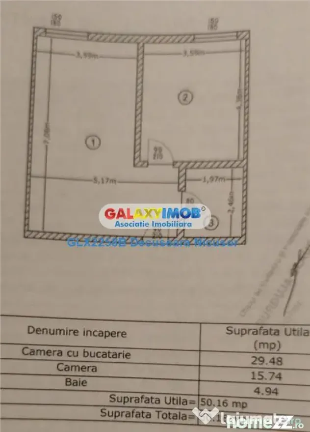 Apartament 2 camere mobilat utilat in Militari Residence 56.