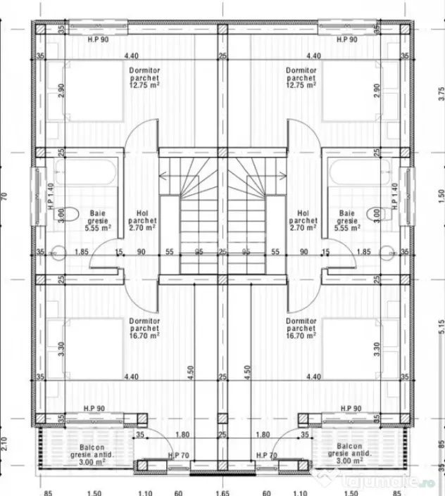 DUPLEX 3 CAMERE, 2 BAI, 250 MP TEREN, VOROVESTI-MIROSLAVA