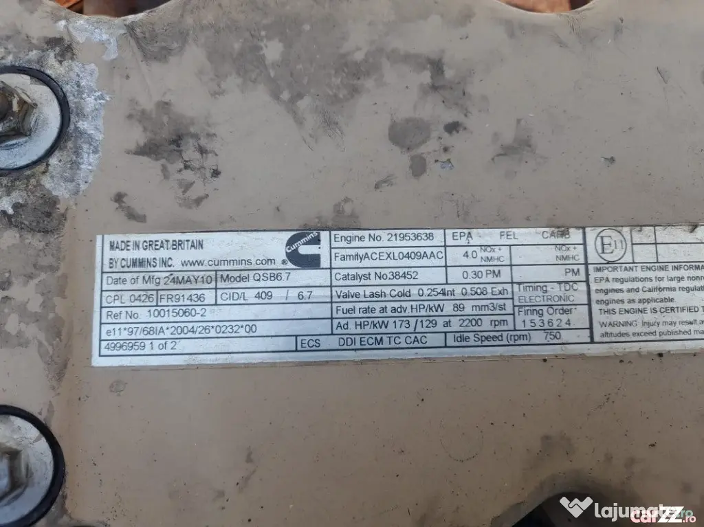 Motor Cummins QSB 6.7 pentru excavator pe senile Komatsu PC210-8