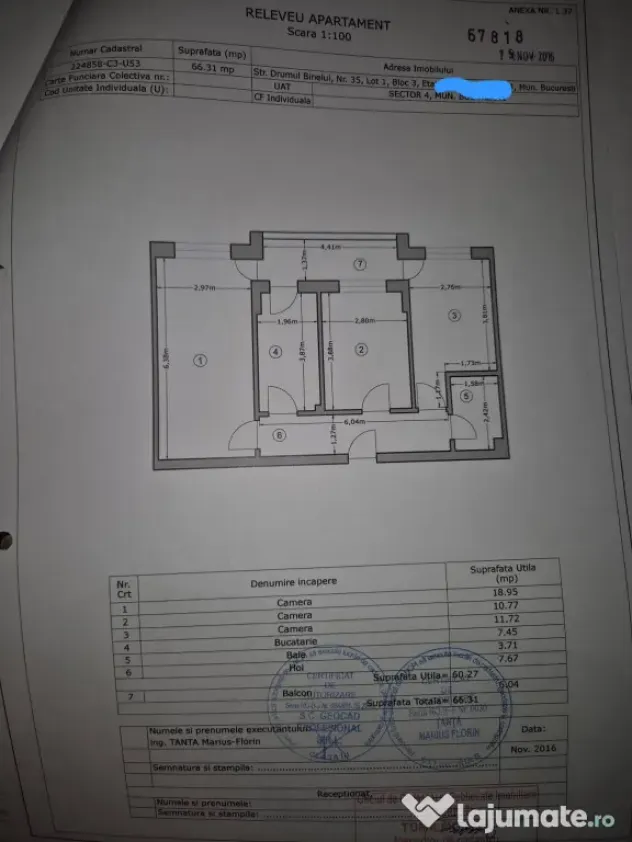 Vând apartament,loc de parcare și boxă