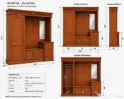 Dulap hol din lemn masiv de cires – stare foarte buna