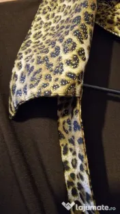 Roxy Fashion - bluza dama gulerul și banda taliei model leopard, M