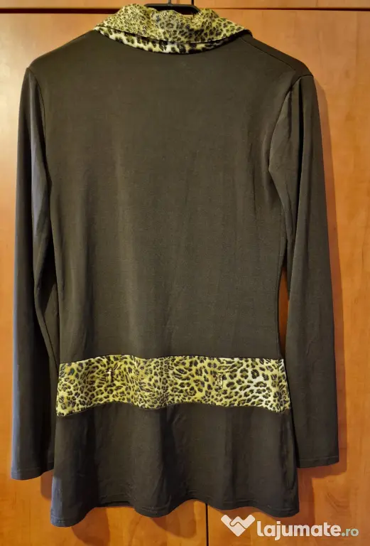 Roxy Fashion - bluza dama gulerul și banda taliei model leopard, M