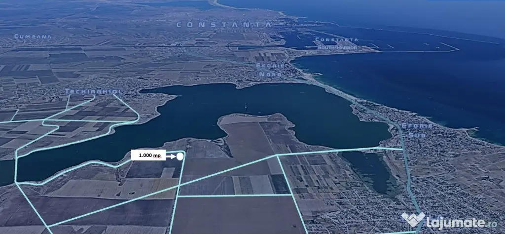 Oportunitate, teren 1.000 mp, in prima linie a lacului Techirghiol