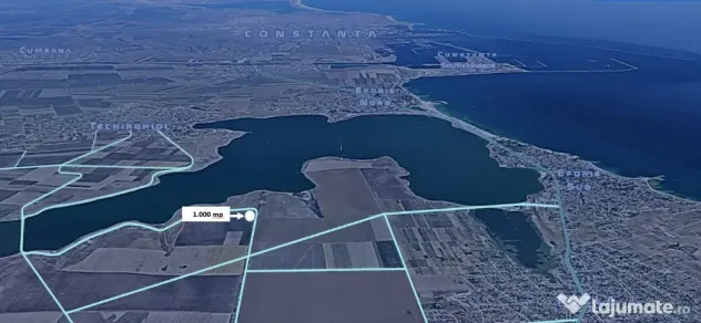 Oportunitate, teren 1.000 mp, in prima linie a lacului Techirghiol