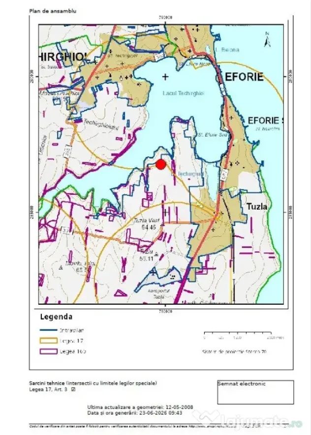 Oportunitate, teren 1.000 mp, in prima linie a lacului Techirghiol
