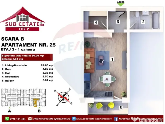Garsoniera de vanzare Subcetate City-Green Residence