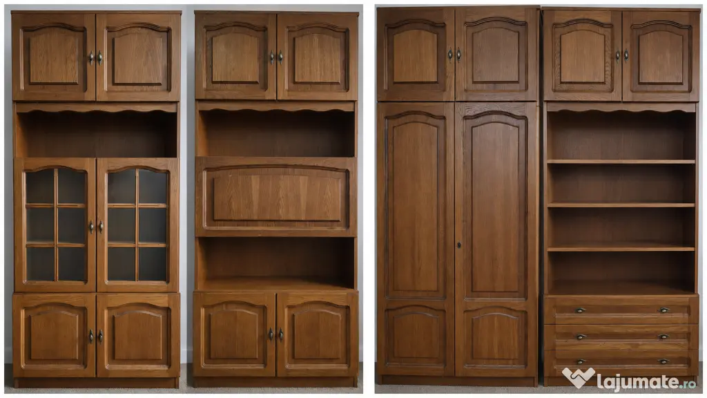 Mobilier sufragerie din lemn + colțar extensibil și fotoliu