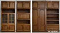 Mobilier sufragerie din lemn + colțar extensibil și fotoliu