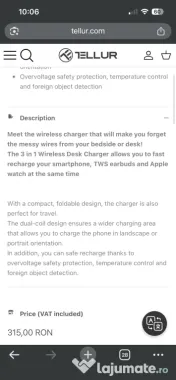 Incarcator wireless 3 in 1
