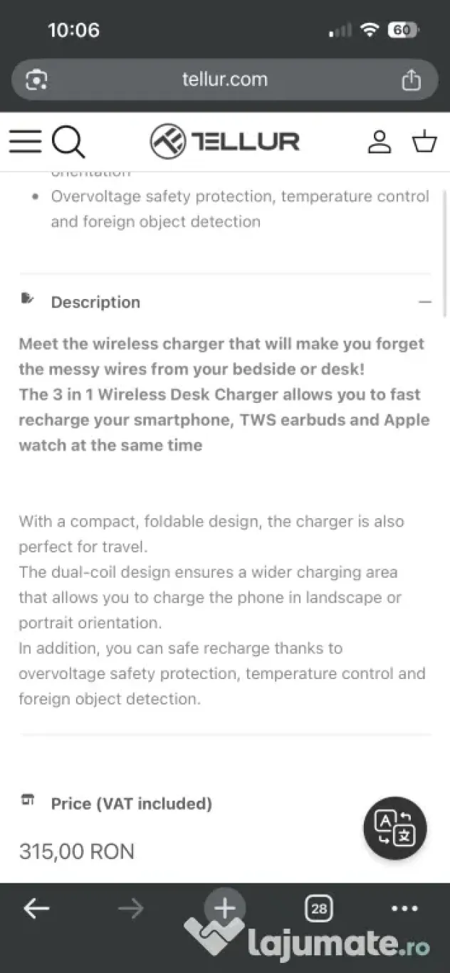 Incarcator wireless 3 in 1