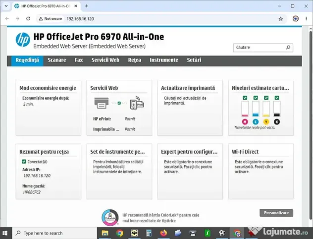 Multifunctionala color HP OfficeJet Pro 6970, fax, ADF, LAN, Wi-Fi