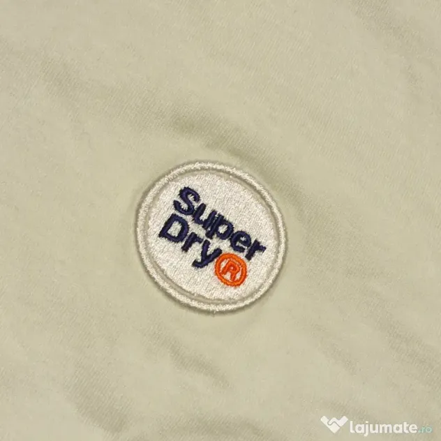Superdry Tricou Alb Logo Brodat Bărbați Mărimea S Ca și Nou Original