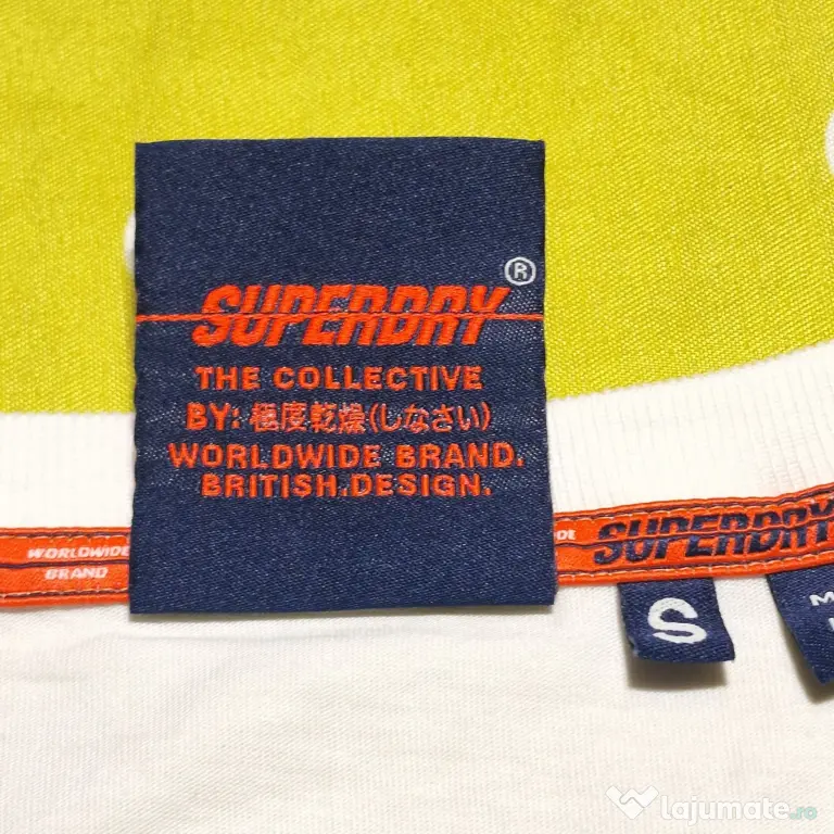 Superdry Tricou Alb Logo Brodat Bărbați Mărimea S Ca și Nou Original