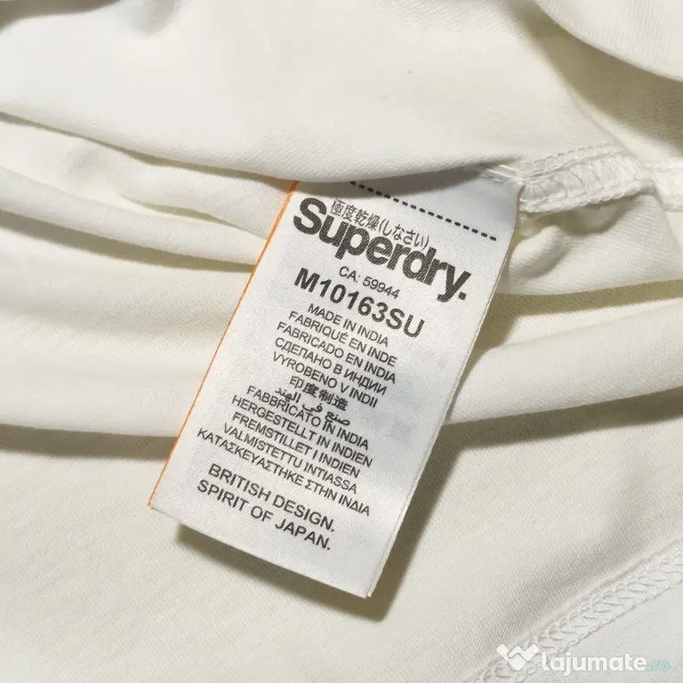 Superdry Tricou Alb Logo Brodat Bărbați Mărimea S Ca și Nou Original