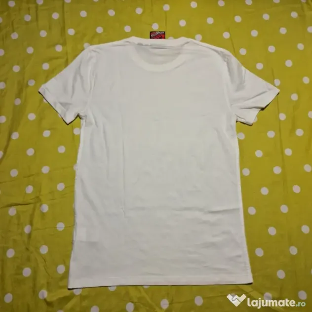 Superdry Tricou Alb Logo Brodat Bărbați Mărimea S Ca și Nou Original
