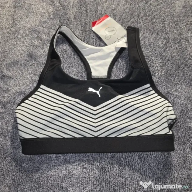 Bustieră sport Puma damă S alb-negru nouă cu etichetă