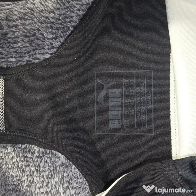 Bustieră sport Puma damă S alb-negru nouă cu etichetă