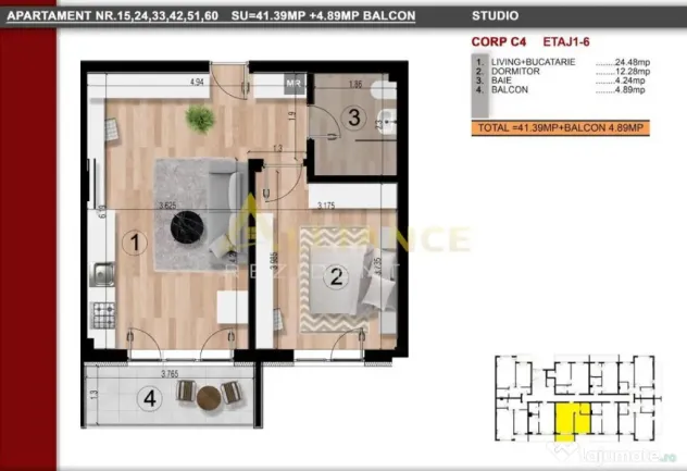 Apartament cu 2 camere | Studio | 46 mp - Metrou Berceni