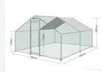 Cotet de gaini, pasari, 4 x 3 x 2 metri, otel galvanizat